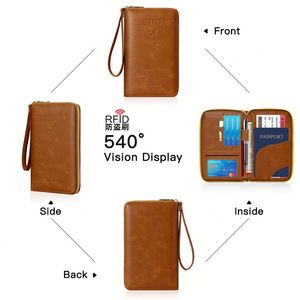 Portefeuille de voyage RFID avec fermeture éclair, <span class=keywords><strong>porte</strong></span>-passeport long pour billets et documents - Idée cadeau promotionnelle - Product Image 3
