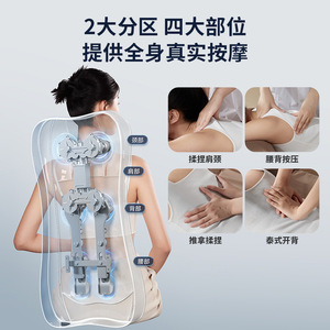 Sauron Massage Cushion Back Neck Waist Heat Kneading Automatic Home Use <b>Plug</b> In Light Gray - Product Image 4