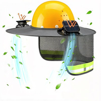 Casquette de travail pour agents d'assainissement Warmicde avec ventilateur solaire, protection solaire extérieure, séchage rapide, respirante, imperméable et réfléchissante