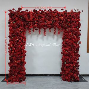 <b>Wedding</b> Decoration Silk red and green flower <b>arch</b> Proposal Backdrop Real Touch Red Flower <b>Arch</b> - Product Image 2