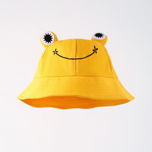 Cute Frog Sun Hat For Kids Breathable Cartoon Fisherman Hat Outdoor Protection Yellow Black Green - Product Image 5