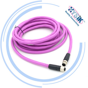 Пользовательские Profibus B кодирование M12 кабель 5 контактов водонепроницаемый AWG22 экранированный разъем переформованный кабель - Product Image 1