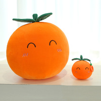 Aangepaste premium pluche lachende expressie oranje sleutelhanger zacht gevuld fruit hanger schattig Kawaii pluche groothandel cadeau voor kinderen