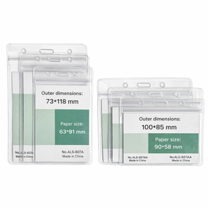 Porte-cartes d'identité en <span class=keywords><strong>PVC</strong></span> souple transparent extra épais, étanche, refermable avec fermeture éclair, pour étiquettes nominatives – Vente en gros - Product Image 1