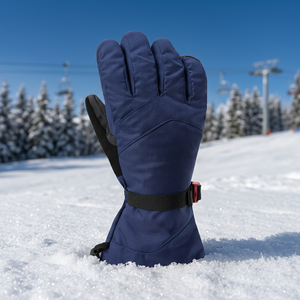 Men Women Polyester Waterproof Insulated Split Finger Ski <b>Gloves</b> Hand <b>Grips</b> Hook Loop Closure for Snowboarding Winter Sports - Product Image 3