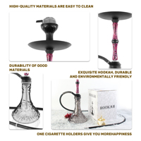 Chicha portable avec foyer en silicone, ensemble complet de chicha arabe pour fumer (Hubbly Bubbly, Chilum, Huka) avec une seule tige