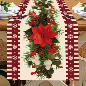 Chemin de Table Noël Joyeuses Décorations de Noël 2025 pour Maison Nappe Noël Navidad <span class=keywords><strong>Noel</strong></span> Kerst Cadeaux de Noël Nouvelle Année 2026 Natal - Product Image 1
