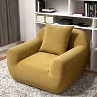 Canapé d'angle 1 place compressé sous vide avec revêtement en tissu et rembourrage en éponge, forme rectangulaire pour appartements, villas et salons