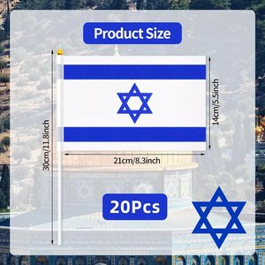Wholesale Promotion Customization 12X18 Inch Double-sided Outdoor and <strong>Flag</strong> Pole Israeli Car Window <strong>Flag</strong> - Product Image 4