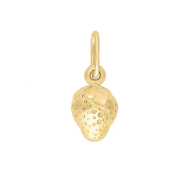 Gemnel 925 Серебряное 18 карат золотое модное очаровательное фруктовое клубничное ожерелье с подвеской для женщин