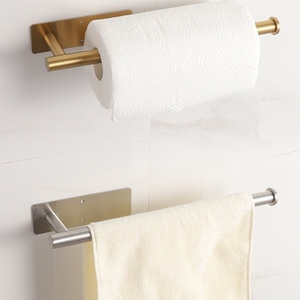 Portarotolo Moderno a Parete <span class=keywords><strong>in</strong></span> <span class=keywords><strong>Acciaio</strong></span> <span class=keywords><strong>Inox</strong></span>, Supporto per Tovaglioli, Carta Igienica e Pellicola <span class=keywords><strong>in</strong></span> Plastica, Senza Fori o Chiodi - Product Image 5