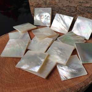 พลอย DS พลอยหินเปลือกหอยสีขาวตัดทรงสี่เหลี่ยม - Product Image 1