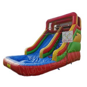 Tobogán de agua inflable, Combo de piscina húmeda curva, novedad - Product Image 2