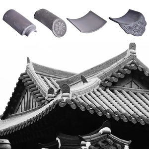 Tuiles traditionnelles japonaises d'argile de style ancien pour la maison de thé japonaise de temple - Product Image 1