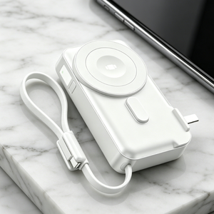 <span class=keywords><strong>Cargador</strong></span> Portátil Inalámbrico con Enchufe de Pared, Cable Integrado, 10000mAh, <span class=keywords><strong>Cargador</strong></span> <span class=keywords><strong>Magnético</strong></span> Qi2 con Enchufe de Pared - Product Image 1