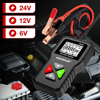 Probador de Baterías de Auto KINGBOLEN BM550 con Pantalla LCD de 12V y Pinzas, Color Negro