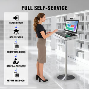 Poste de travail universel pour bibliothécaire multi-scénarios, adapté aux bibliothèques publiques, universitaires et communautaires, pour la gestion des livres et les services. - Product Image 4