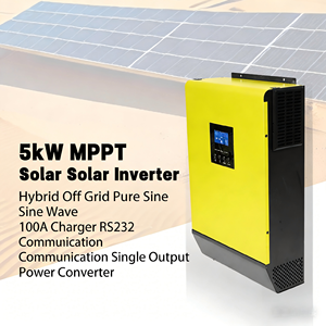 <span class=keywords><strong>Convertisseur</strong></span> d'énergie <span class=keywords><strong>solaire</strong></span> hybride hors réseau 5kW MPPT à onde sinusoïdale pure avec chargeur 100A et communication RS232 à sortie unique - Product Image 1