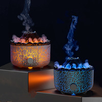 Diffuseur d'huiles essentielles à ultrasons avec flamme volcanique, humidificateur d'air, diffuseur d'aromathérapie, anneau de fumée, lampe de nuit, télécommande