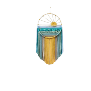 Tapiz de Algodón Nórdico Bohemio con Borlas Geométricas Coloridas, Tejido a Mano, Tamaño Mediano, Decoración para Colgar en la Pared - Product Image 1
