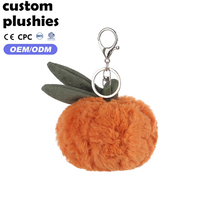 Fabrieksgemaakte zachte en pluizige oranje fruit pluche sleutelhanger gevuld hangertje feestelijk cadeau voor een vriend