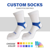 Chaussettes de sport à cinq doigts en coton absorbant la transpiration, antidérapantes, taille personnalisée, pour le fitness