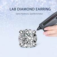 IGI Sertifikalı Yuvarlak Kesim Pırlanta Küpe 0.5ct-2ct Laboratuvar Pırlanta Küpe Koleksiyonu DEF EX VS2 VS1 Kızlar İçin