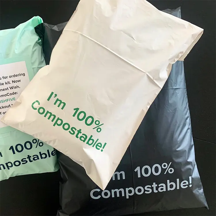 カスタマイズされた生分解性の大きな衣類メーラーメーリングバッグ堆肥化可能な包装メイラー配送クーリエバッグロゴ付き