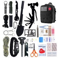 Kit de survie pour Noël, hommes et femmes, 251 pièces, équipement d'urgence, trousse de premiers soins, sac bandoulière, camping, tremblement de terre, randonnée, plein air, métal