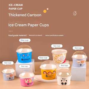 Cajas de Embalaje Ecológicas Biodegradables Personalizadas para Yogurt y Hielo Raspado de un Solo Uso, Vasos de Papel para Helado - Product Image 1