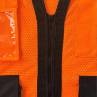 Gilet de sécurité réfléchissant bicolore haute visibilité avec maille respirante et plusieurs poches pour les travailleurs du bâtiment et les équipes de topographie