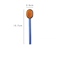 Cuillère à crème glacée en verre coloré personnalisée pour le thé Cuillère à remuer le café Cuillères à remuer en verre pour le café