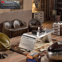 HJ HOME Mobilier d'aviateur antique haut de gamme Gestionnaire d'avion Bureau de direction Bureau d'aviation Bureau d'aile Table basse