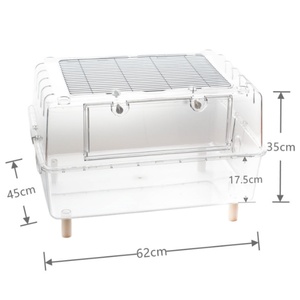 YAGELI Habitat Respirant en Acrylique Transparent sur Mesure pour Hamster, Souris, Hérisson, Cochon d'Inde avec Plateforme Solide et Échelle - Product Image 2