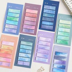Colorful Gradient Morandi Sticky Notes <b>Memo</b> <b>Pads</b> Cute Self-Adhesive Loose Leaf Paper PET School Office Stationery Page Marker - Product Image 6