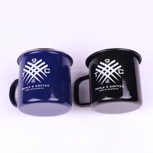 Unionpromo 9cm Big Size 500ml Pure Blue Enamel Mug With Custom Logo