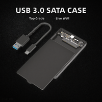 Portable 2.5 pouces SATA SSD disque dur boîtier de disque Type C 3.1 à SATA 2.5 disque dur externe boîtier en plastique noir