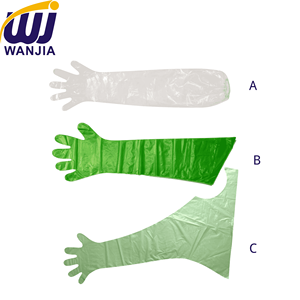 Gants d'insémination WANJIA à manches longues, jetables, en polyéthylène, pour usage vétérinaire chez les bovins, les vaches, les moutons, les chèvres et les chevaux - Product Image 2