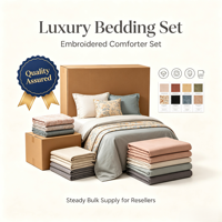 Ensemble de literie luxueux et confortable, couette en microfibre de haute qualité brodée, prix compétitif en gros, vente en gros