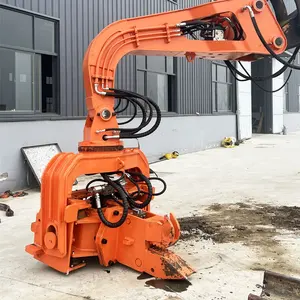 360 Degree Rotation K250 High Frequency Pile Driver Vibro Hammer Hydraulic Excavator Mounted Pile Drilling Machine