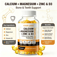 Capsules de vitamine D3 K2 magnésium zinc Greenpeople - Complément alimentaire pour la santé osseuse des adultes, biologique, végétalien