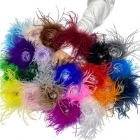 Yt090 Bracelet jonc transfrontalier fait main en plumes d'autruche 22 couleurs, style anneau à pression, bijou de poignet, jouet, coiffe, bracelet
