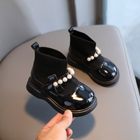 Chaussures de marche pour filles d'hiver, style princesse, en PU, respirantes, légères, antidérapantes, doublure en coton, semelle extérieure en caoutchouc