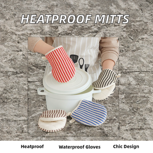 Gants de cuisine en coton 100% écologiques, résistants à la chaleur, réutilisables, avec logo personnalisé imprimé, pour barbecue, accessoires de cuisine - Product Image 2