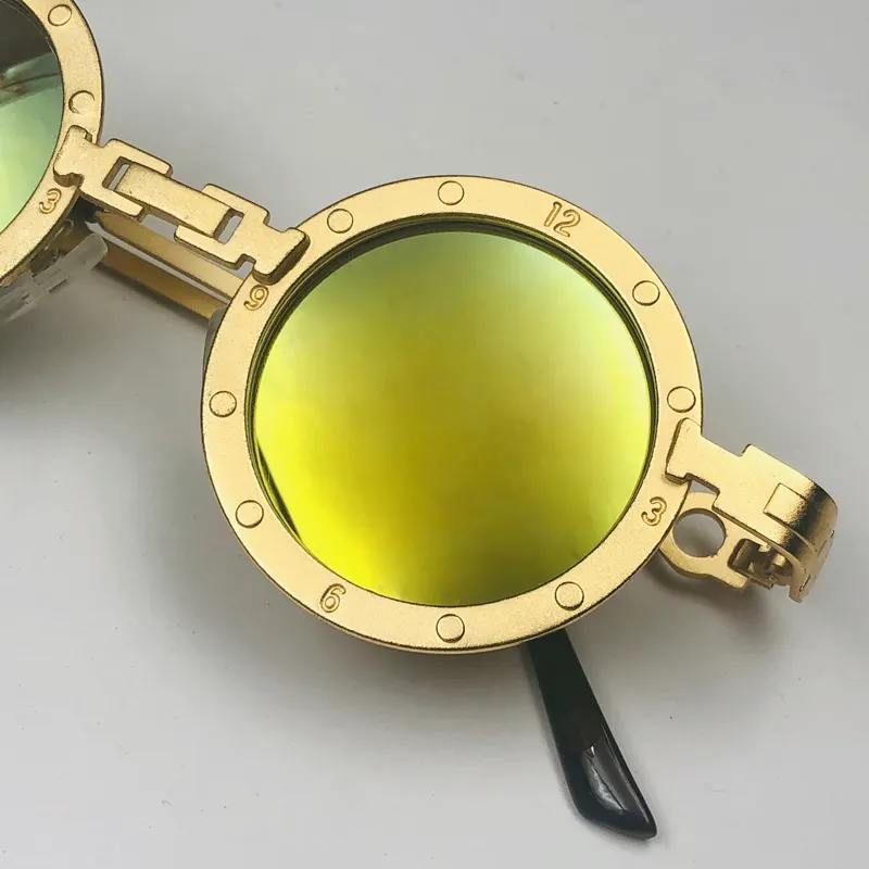 HBK 2022 Gothic Retro steampunk sunglasses men steam punk sun glasses