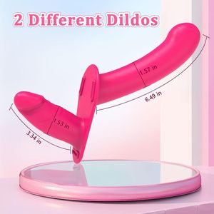 Pantalones de Silicona con Vibrador Doble en Forma de Dragón Rojo, Control Remoto, Ropa Interior de Estimulación para Adultos - Product Image 2