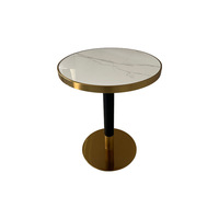 Table carrée en métal et marbre pour café, restauration rapide, vente en gros, luxe, petite taille, mobilier de restaurant moderne, table à manger commerciale