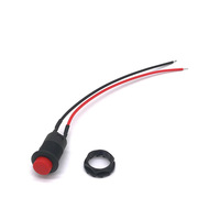 Saklar tombol tekan tempel plastik 12MM, dengan tombol tekan On-off kabel