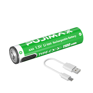 PUJIMAX USB <span class=keywords><strong>AAA</strong></span> Baterías recargables 1,5 V Batería de iones de litio con cable tipo C para control remoto Ratón inalámbrico Juguetes eléctricos - Product Image 1