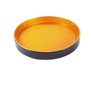 จานเมลามีนทรงกลมสีดำลายตารางสำหรับเสิร์ฟซูชิและบาร์บีคิว - Product Image 5